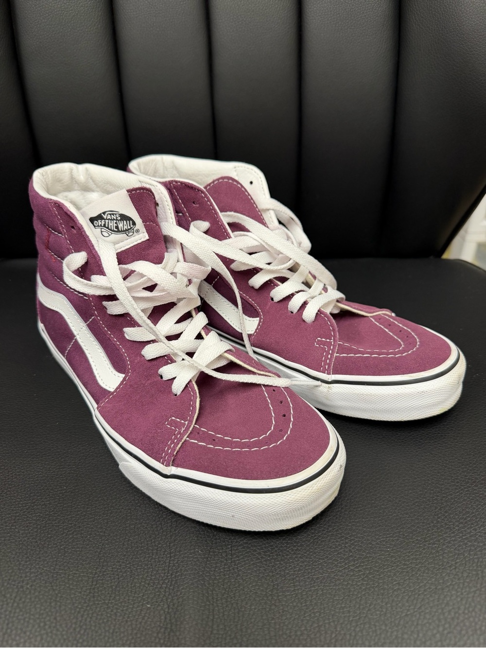 Vans Plum High-Top Sneakers with White Stripe